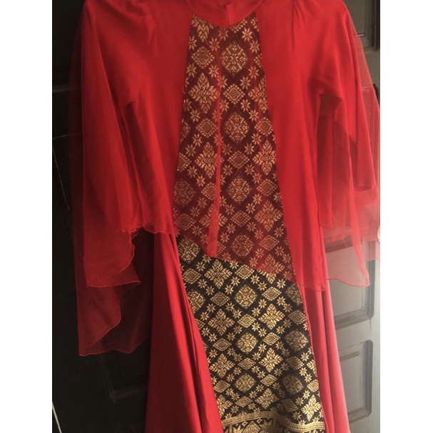 gamis anak preloved motif songket