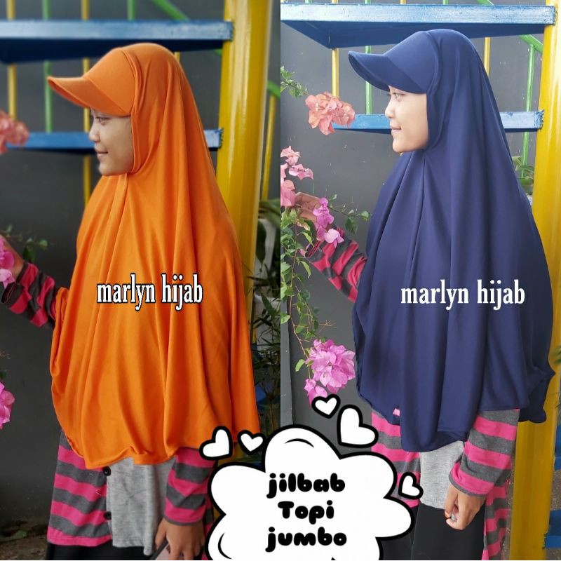 Jilbab Topi jumbo jilbab topi dewasa jilbab sporty  marlynhijab354