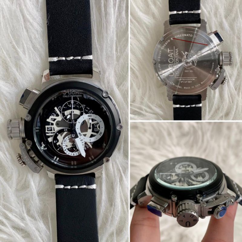 JAM TANGAN PRIA UBOAT RIGHT HANDED JAPAN QUARTZ SUPER GRADE AAA CHRONO AKTIF