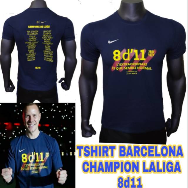 Jersey Kaos Tshirt Barcelona home Barca Juara Laliga 2018-2019