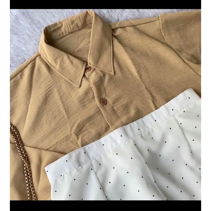 baju oneset polka BW + Kemeja ARMY