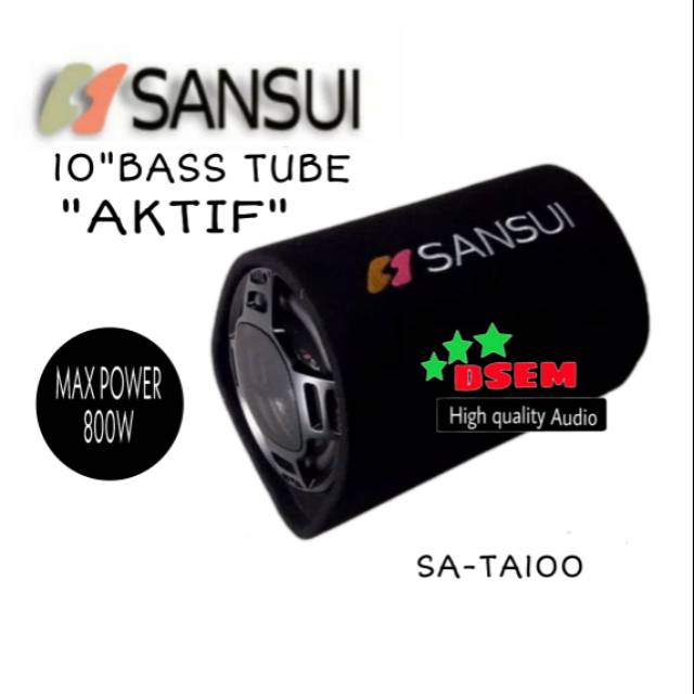 BASSTUBE SANSUI SA-TA100 AKTIF BASSTUBE TABUNG 10 INCH AKTIF