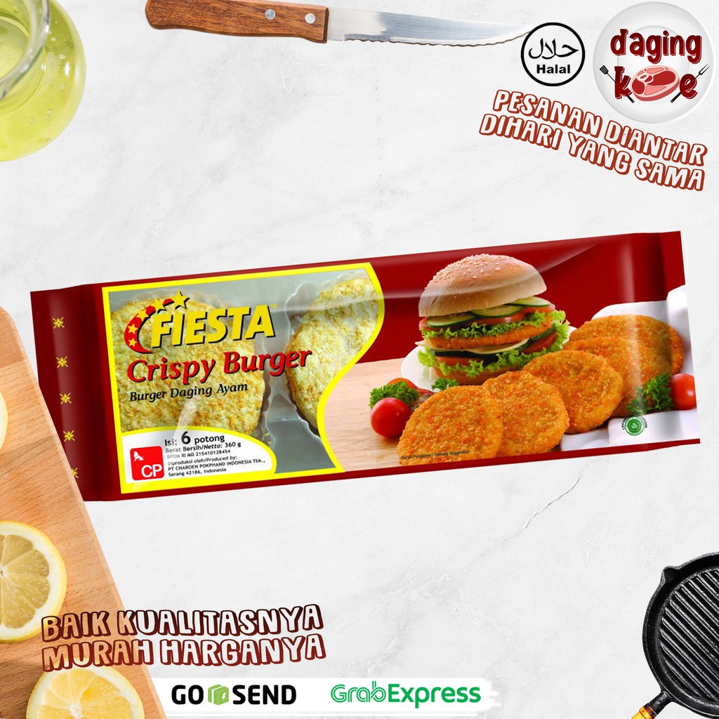 

PATTY DAGING AYAM KRISPI FIESTA CRISPY BURGER 500 gr DK095