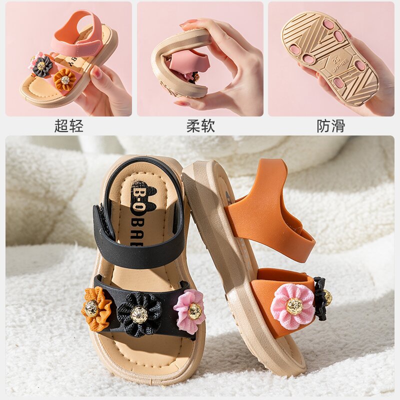 HappyOliver ESTETIK FLOWER 88+2 Sandal Anak Perempuan Bahan Karet Model Lucu 1-6 Tahun Import