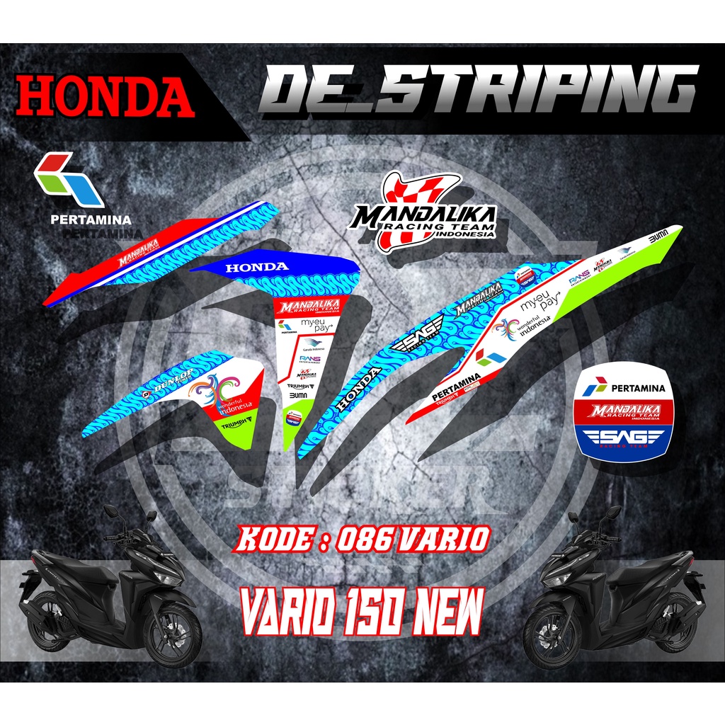 striping stiker vario 150 new mandalika racing motor vario 150 new