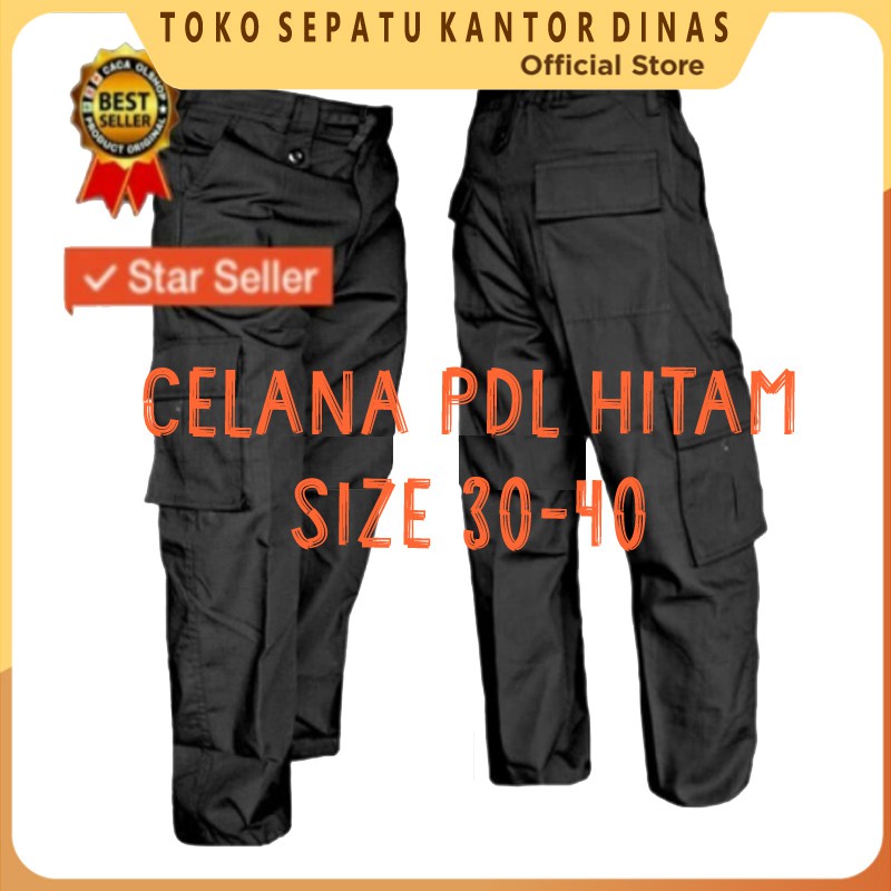 SKD CELANA PANJANG CARGO SAMBUNG RESLETING | Celana Cargo Panjang Bisa Pendek - Hitam (Black)