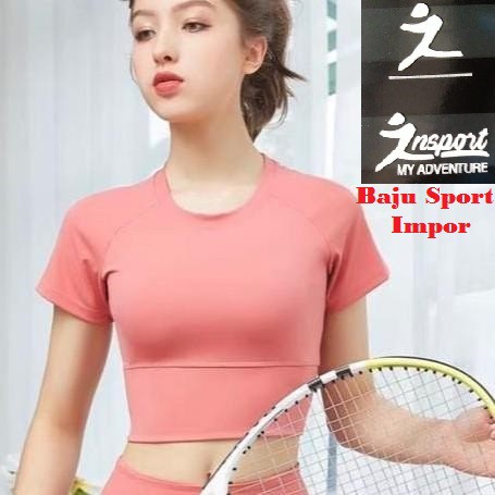 Baju Olahraga Crop Top Atasan Zumba Gym Yoga WSM 610 Insport / Kaos Senam Sport Crop Top Atasan