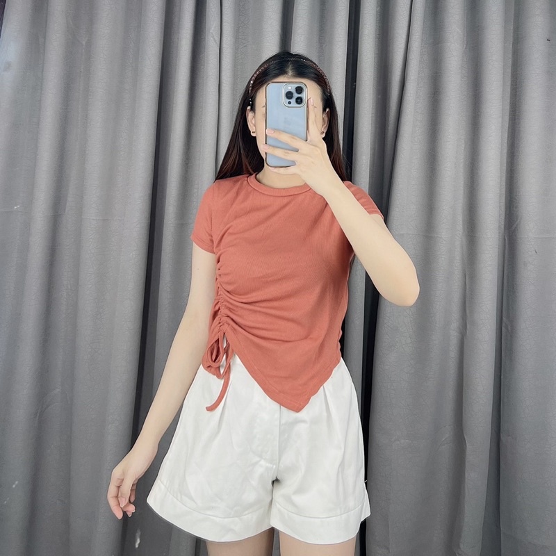 Scrunch rib top | atasan rib kerut