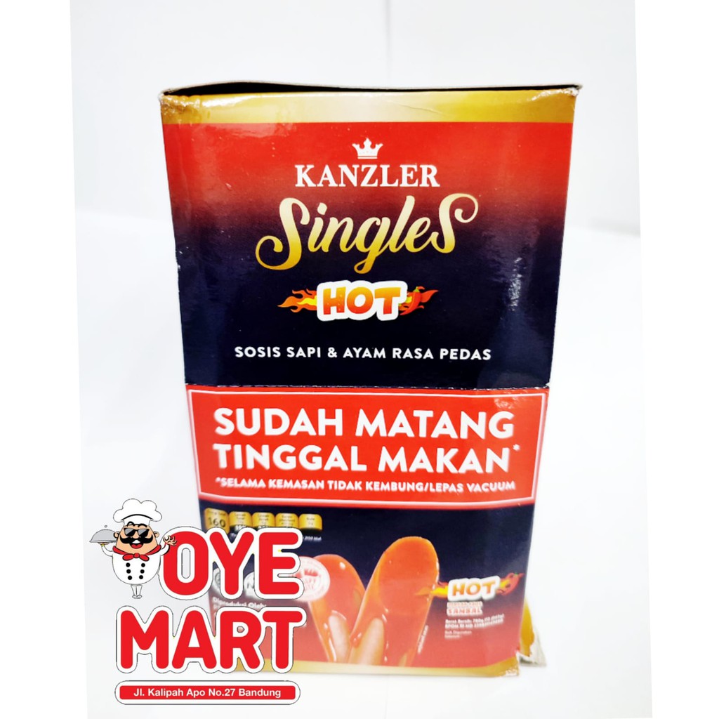 KANZLER SINGLES HOT 65GR SOSIS SAPI DAN AYAM PEDAS 1 BOX ISI 12 PCS