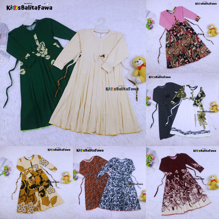 Gamis Pita Uk 4-5 Tahun / Gamis Anak Perempuan Murah Dress Muslim Ngaji Lengan Panjang Murah Adem