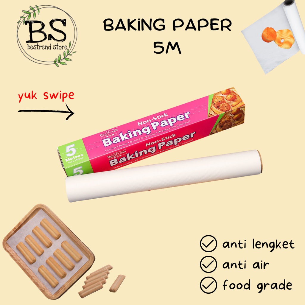 Baking Paper Non Stick Kertas Roti Alas Loyang Kue Anti Lengket