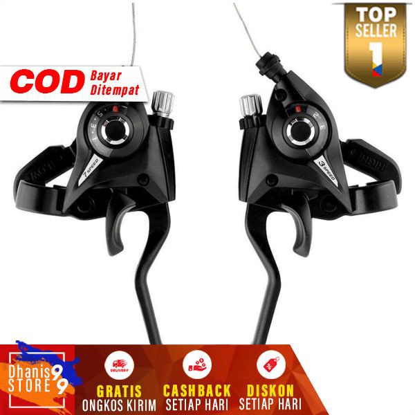Operan Gigi Sepeda Speed Shifter Rem Sepeda 7 Speed 2PCS Handle Brake Lever Pengatur Gigi Speda Murah Berkualitas