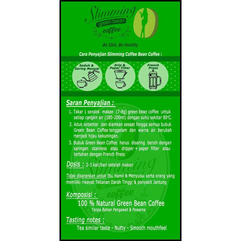 

XLTS KOPI SLIMMING GREEN BEAN COFFE SIAP MINUM 250 GRAM - BUBUK HALUS Z2FK