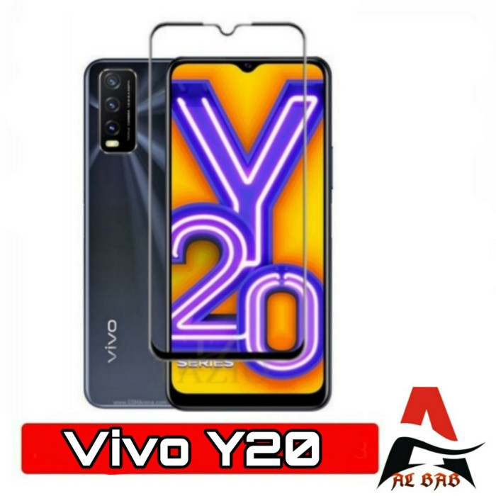 Tempered Glass Vivo Y20 Full Cover Anti Gores Kaca Vivo Y20