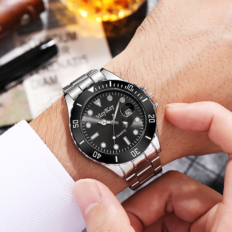 COD✅ Jam Tangan Pria Olahraga Model Terbaru 2025 Jam Tangan Tahan Air Kedalaman 30 Meter Tali Stainless Steel Fitur Tanggal Otomatis - J18