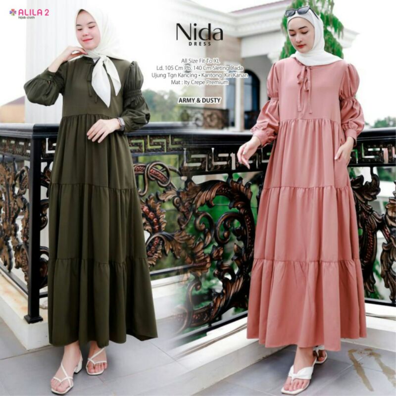 Nida Dress by Alila Hijab Cloth // Gamis Ity Crepe Premium
