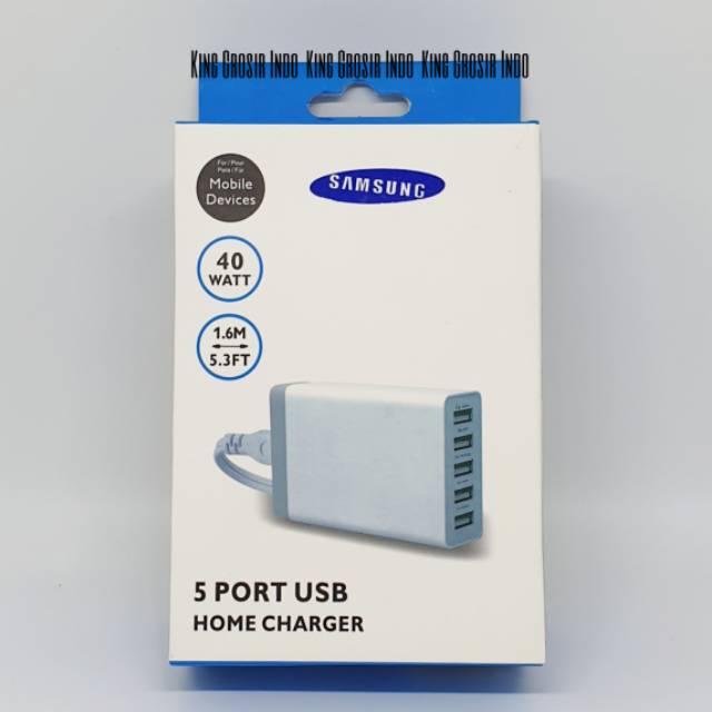 CHARGER MULTI 5 PORT USB UNTUK SEMUA MERK HP SMARTPHONE IPHONE IPAD