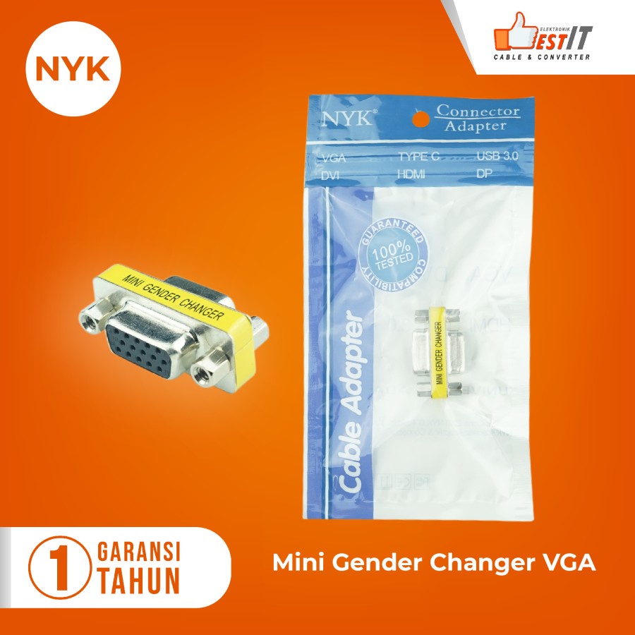 Gender Konektor VGA to VGA/ Connector VGA Female to Female NYK