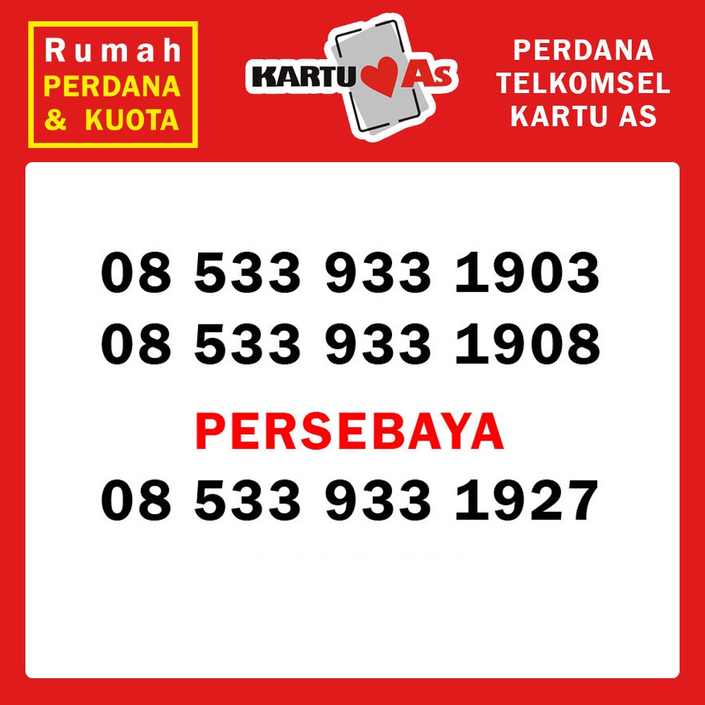 Perdana nomor cantik Kartu As 08 533 933 - 08 533 933 1974 - 3604 1903 - 4745 1927 - 08 533 933 1974