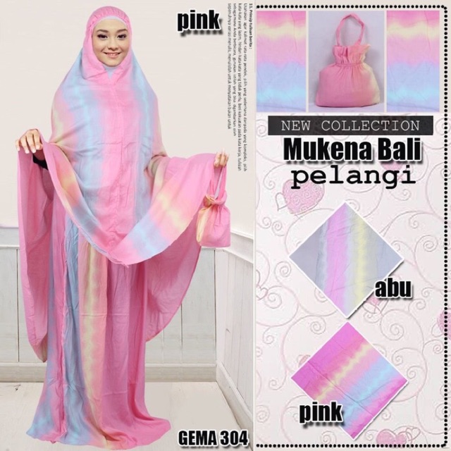 Mukena bali pelangi alesya