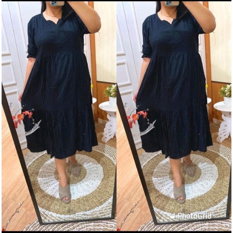 DASTER TUNIK JUMBO DRESS RUFFLE POLOS BUSUI