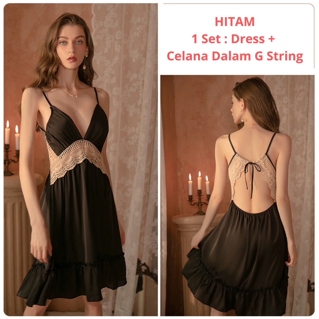 Lingerie Sexy Wanita Dewasa Bahan High Quality Import Dapat Free Celana Dalam G String 1290