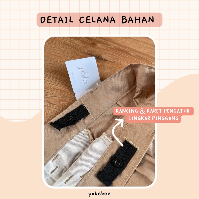 Yobebee Celana Formal Panjang Anak Laki Laki Usia 2 4 6 8 10 12 Tahun Bawahan Boy Trousers Kids Pants Polos Cotton Katun Straight Model Casual Anak Cowok