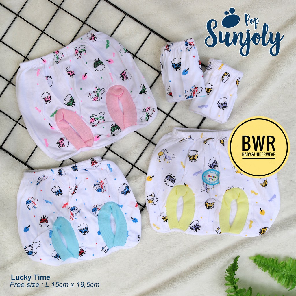 [ 3pc ] Celana POP Sunjoly Putih | Celana Bayi Newborn Lunang Kaki Bulat - Bwr IX