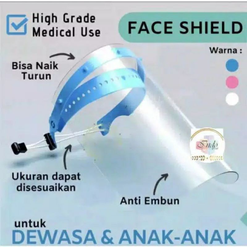 Face Shield High Grade Adjustable Dewasa Dan Anak Pelindung Wajah APD