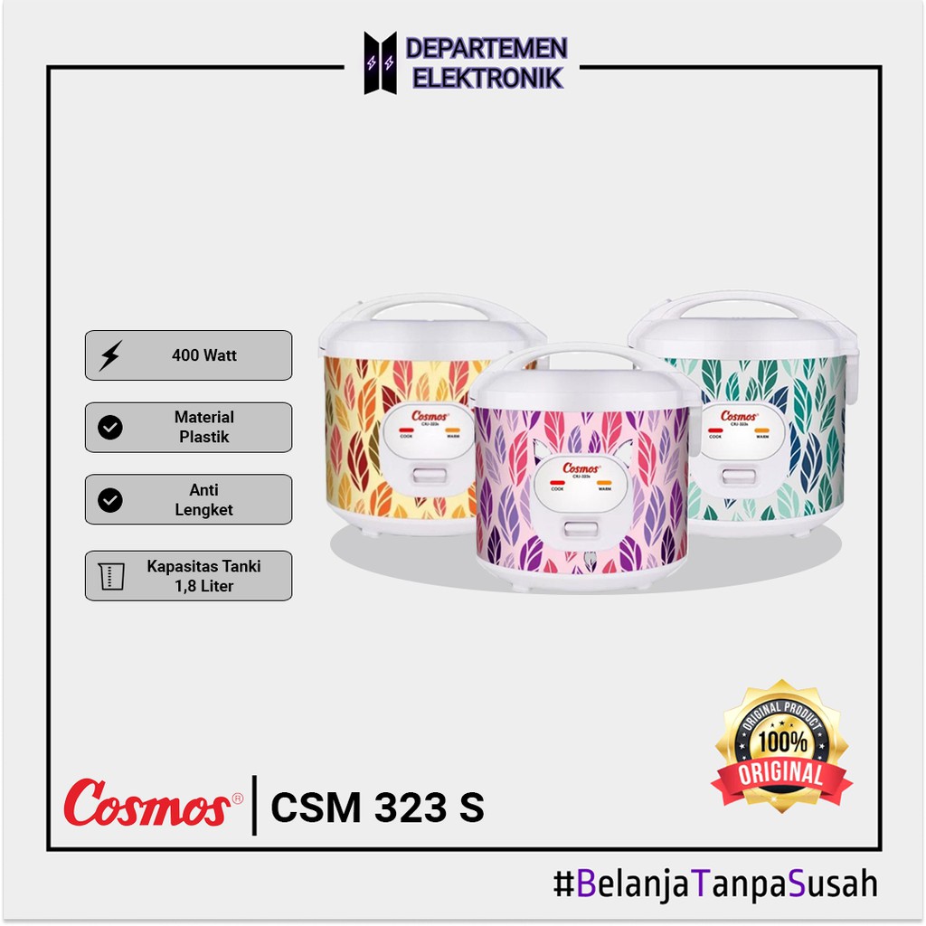 Magic Com / Rice Cooker Cosmos CRJ 323 S MURAH BANGET / GARANSI RESMI