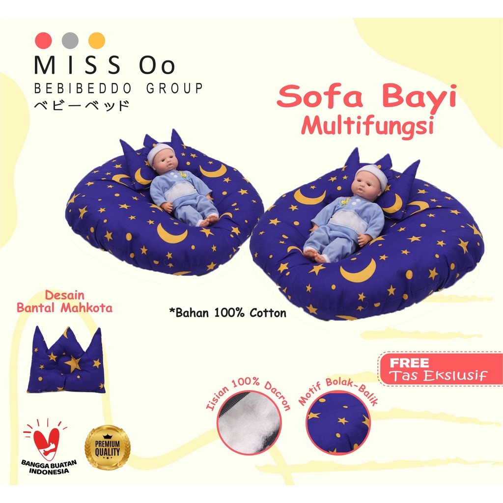 Sofa bayi / baby launger FREE bantal mahkota bayi dan tas