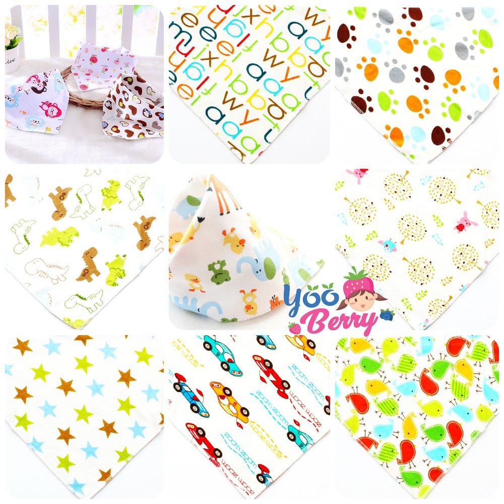 Berry Mart Slabber Bandana Celemek Makan Bayi Katun (3 pcs) Berry Mart