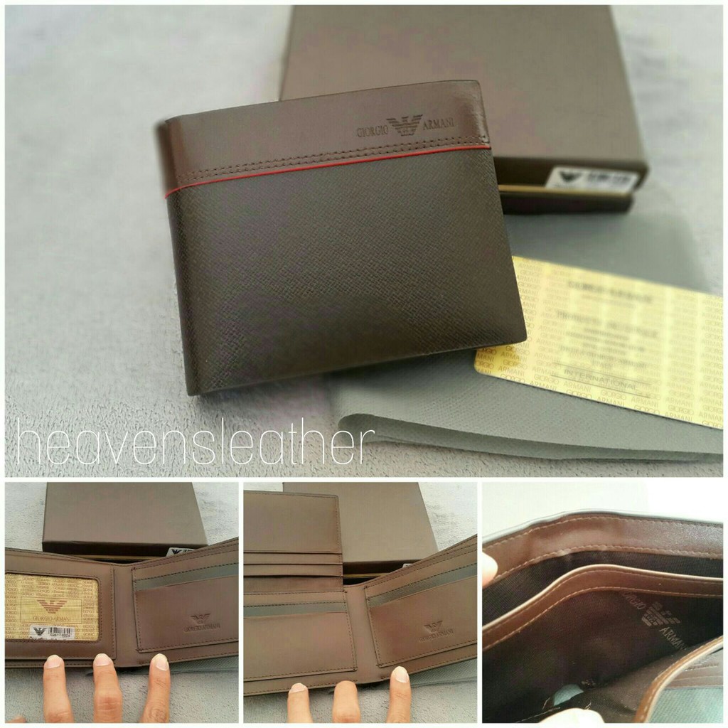 DOMPET KULIT PRIA TIDUR IMPORT GIORGIO ARMANI COKLAT KODE 28A687