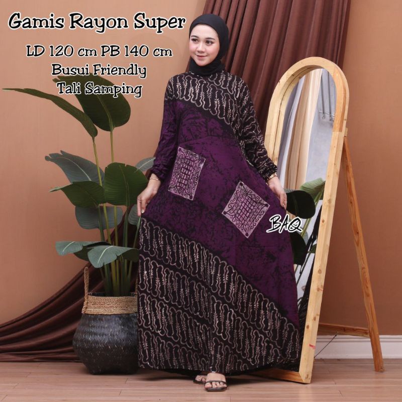 Gamis Rayon Twill Ori Super Premium Jumbo Batik Cap Malaman Terbaru Busui Resleting Depan Home Dress Syari Kekinian Termurah
