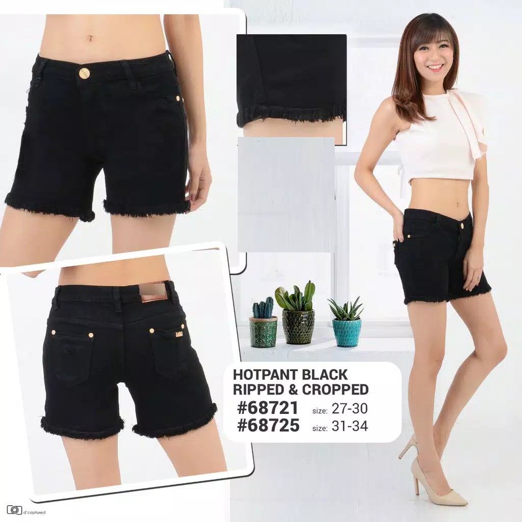 Hotpants Wanita Hotpants Jeans Black