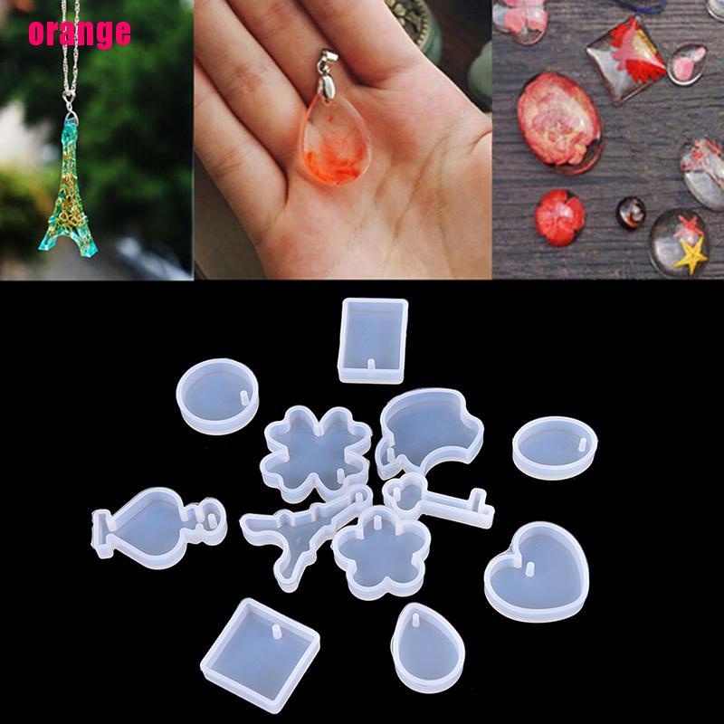 12pcs / Set Cetakan Resin Bentuk Kunci Waterdrop Bahan Silikon Untuk Membuat Perhiasan