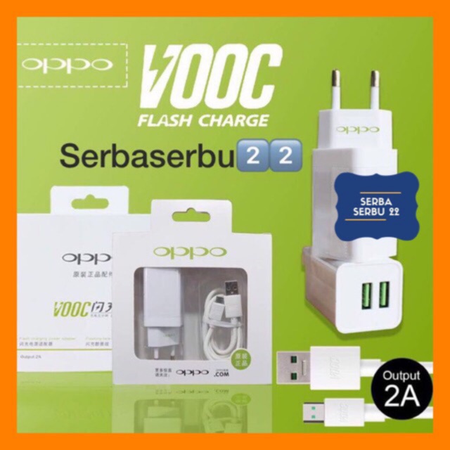 Charger OPPO VOOC FAST CHARGING 2Ampere 2port USB ori 99%