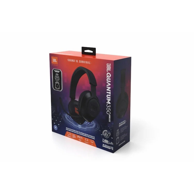 JBL Quantum 350 Wireless PC Gaming Headset with Detachable Boom Mic