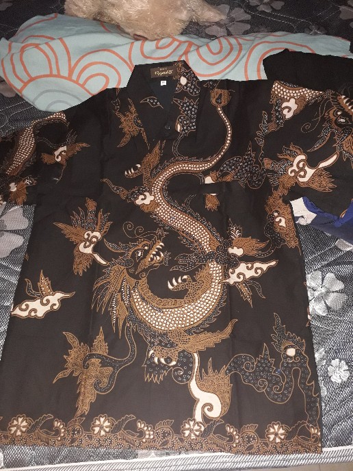 Batik Pria Naga Sogan Pen Size M - Xxl  Batik Solo Asli Katun Cabut Sragenan Full Furing