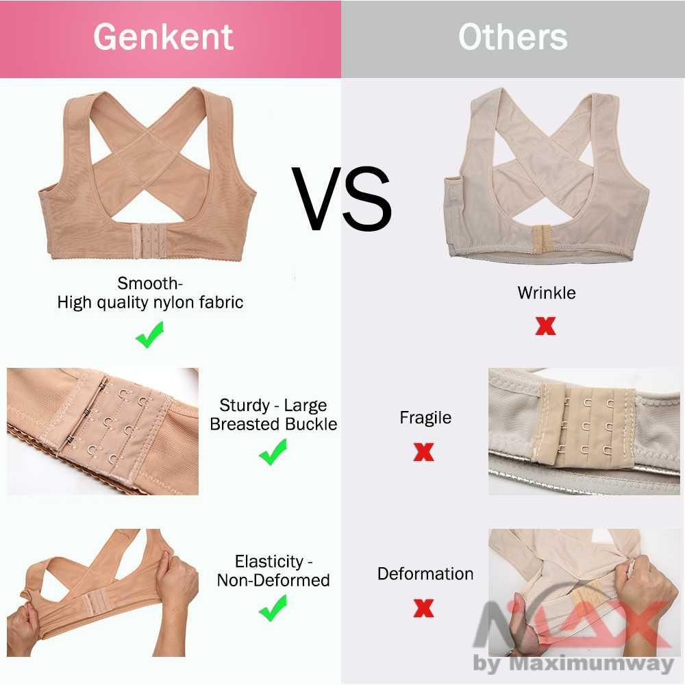 Korset memperindah bentuk payudara terlihat besar berisi memperbesar bentuk tubuh lebih indah tidak terlihat sembunyi dibalik baju Genkent Korset Tali Body Harness Punggung Breast Support wanita cewek percaya diri Back Support Brace Belt Women Posture