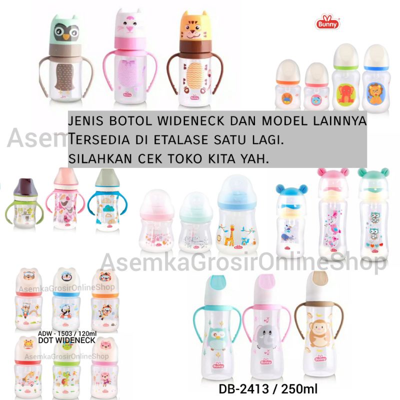 TERLENGKAP! Botol susu karakter lusty bunny ORI 120ml 250ml