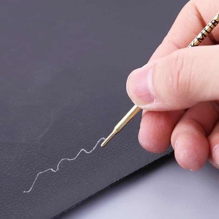 Pen Kulit / Leather Marker / Penanda Bahan Kulit - Silver