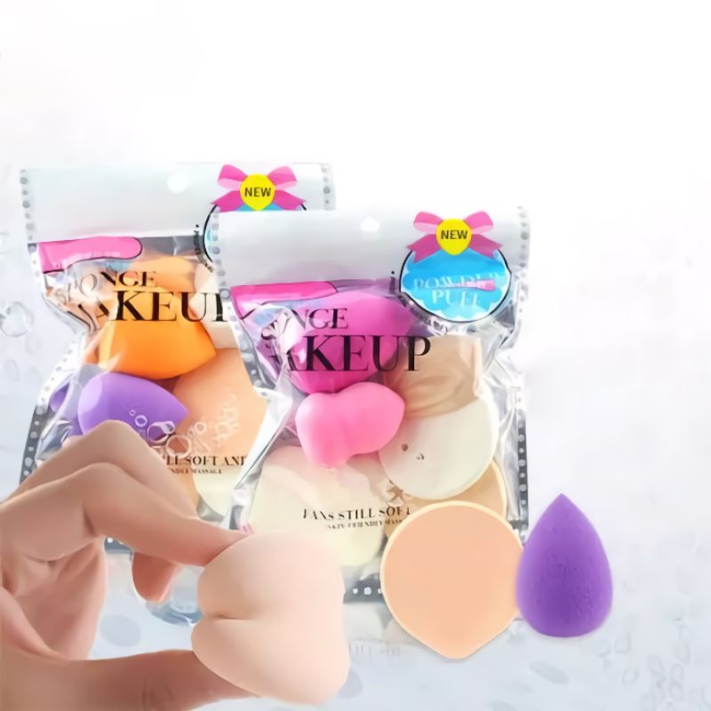 Spons Make Up 6 in 1 SPonge Set Beauty Blender Sponge Bedak isi 6pcs Powder Puff Foundation Makeup Puff Wajah Kemasan Import Spon Berkualitas OYAYA KOSMETIK pekanbaru Riau