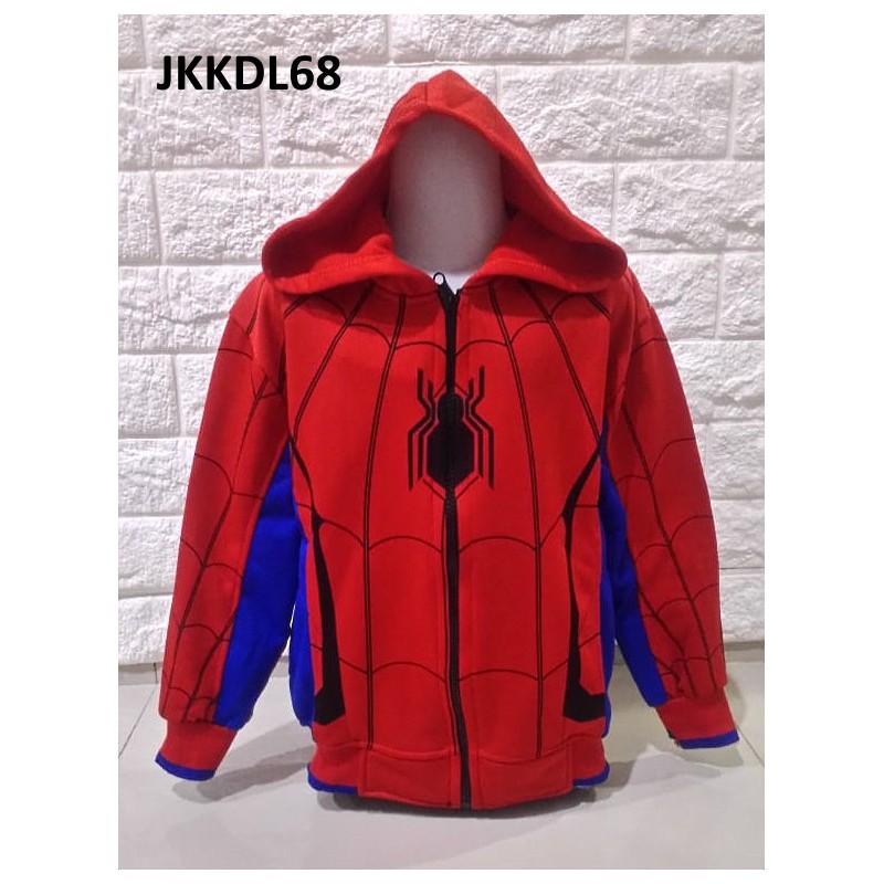 JKKDL68 - Jaket Anak Laki Spiderman Just Spider Red Blue