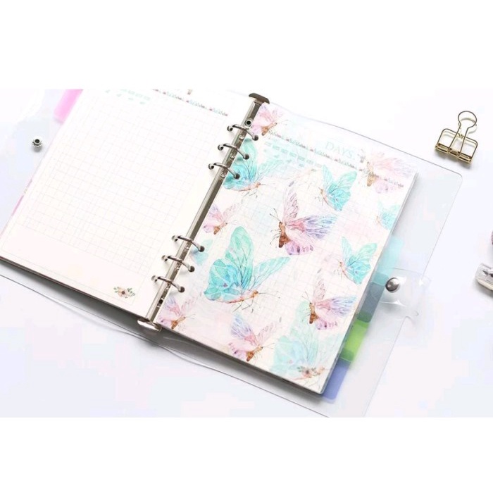 

Mantap 6 Pcs Pembatas Binder 6 Ring A5 A6 Motif Floral Promo