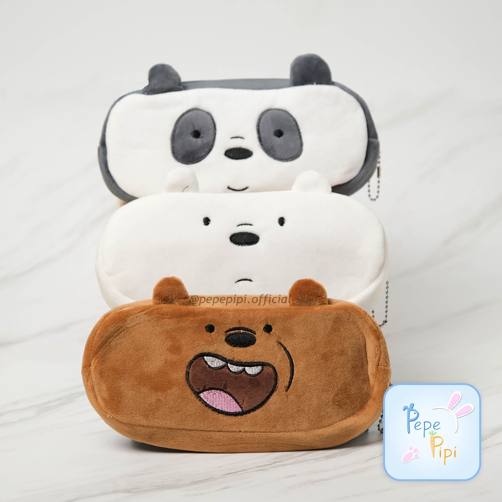  Kotak  Pensil  Plushy WBB We Bare Bear Plush Tempat Pensil  