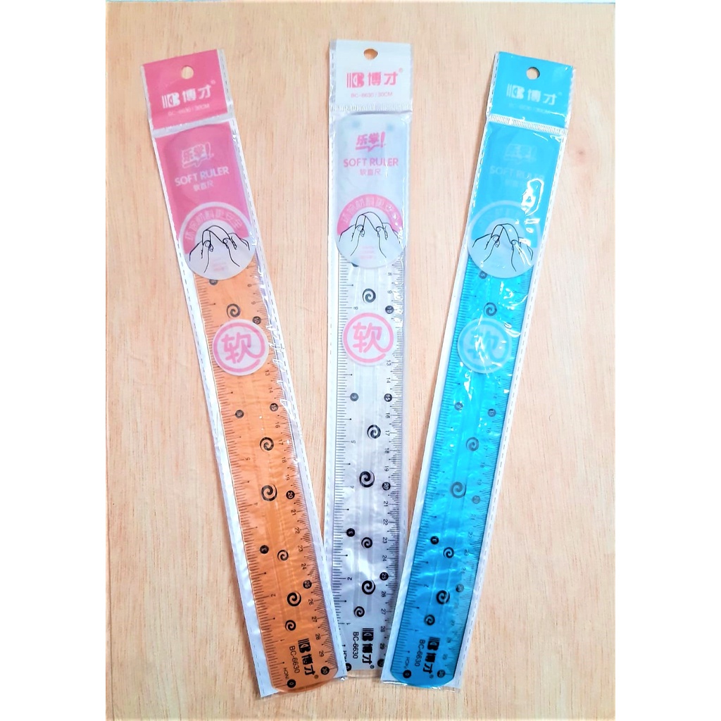 

PENGGARIS MISTAR LENTUR FLEKSIBEL 30 CM FLEXIBLE RULER WARNA
