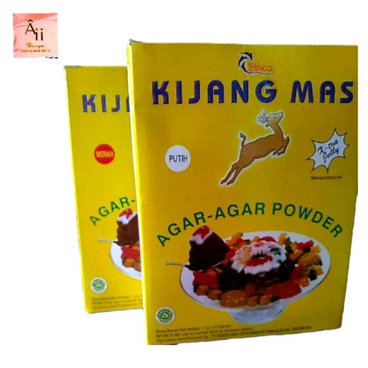 

kijang mas agar agar powder netto ±7gr varian putih, merah, coklat, hijau