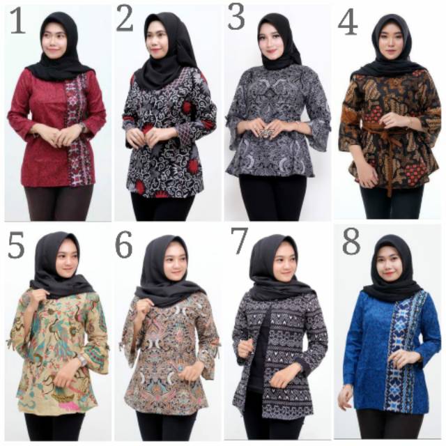 BAJU BATIK WANITA MODERN MONALISA GENES M,L,XL asli PEKALONGAN