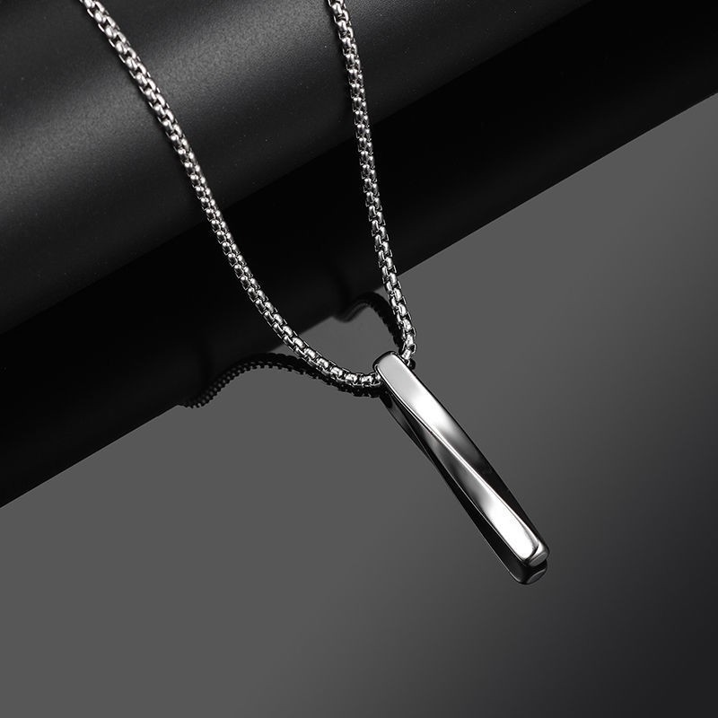 Spiral Strip Design Pendant Necklace Ins Hip-hop Simple Style Pendant Chain